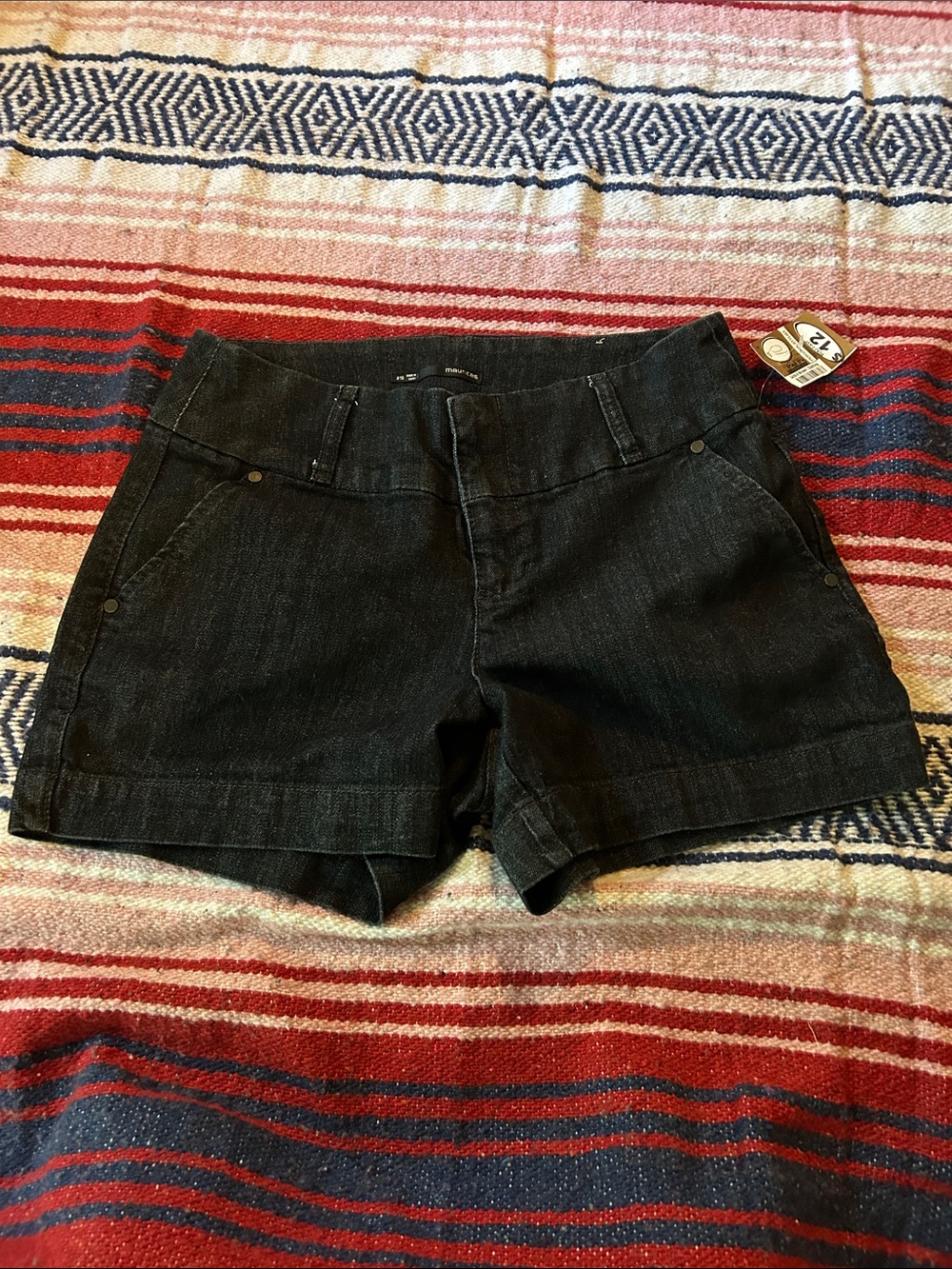 Maurices Black Denim Shorts with Front Pockets